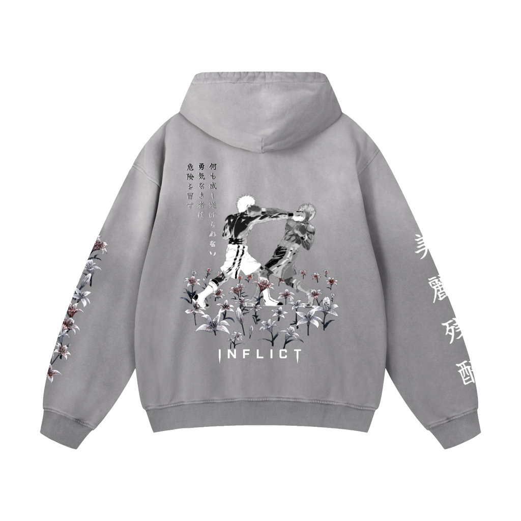 Field of Flowers Hoodie | Sunfade | Gray/Pink